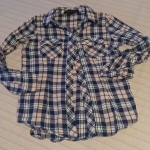 Derek Heart Girls Flannel Shirt - Size: M 10/12 (0463)